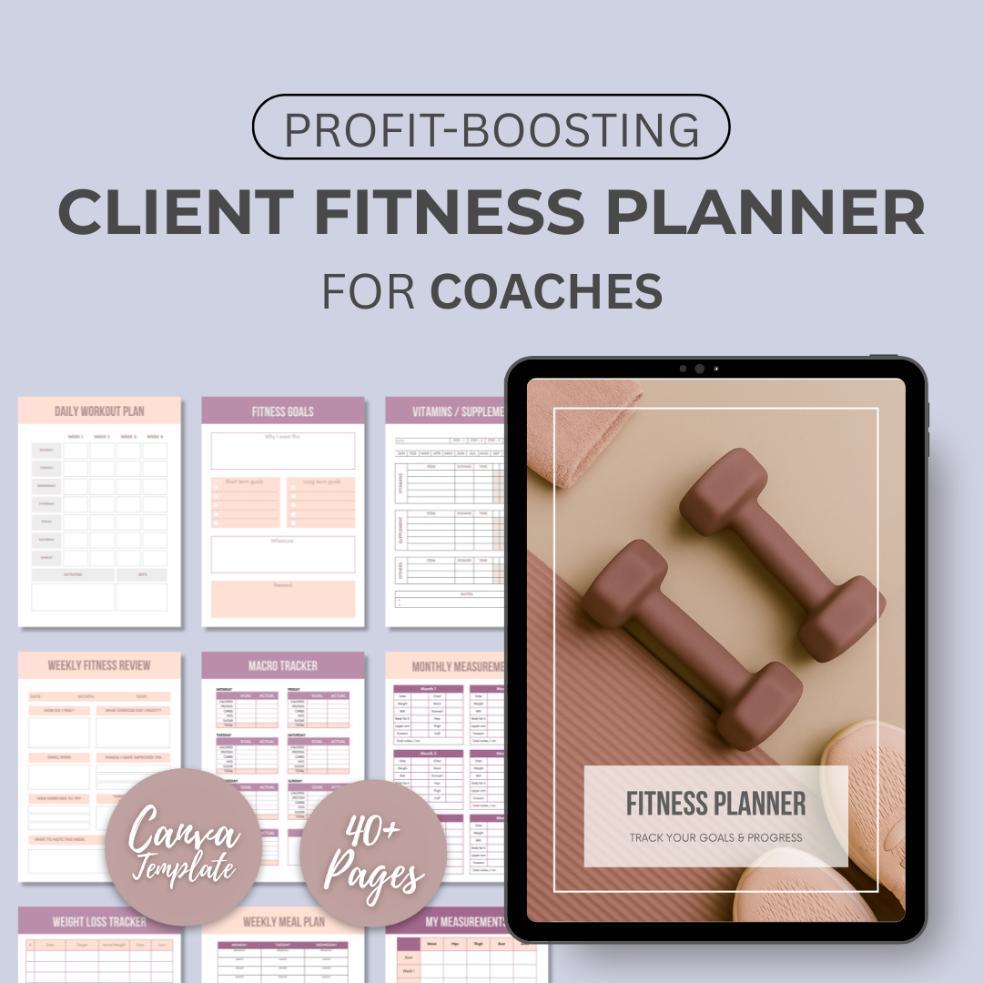 Client Fitness Planner for Coaches: Fully Customizable Template